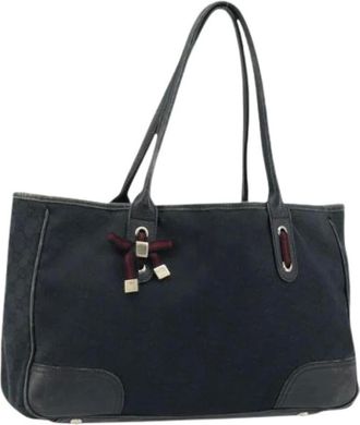 Gucci Pre-owned Tote Bags, female, Black, Size: ONE SIZE Pre-owned Vintage Canvas Tote Bag