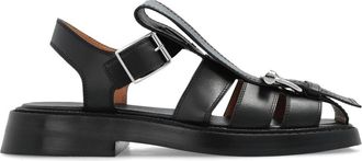 Alexander McQueen leather sandals - Black