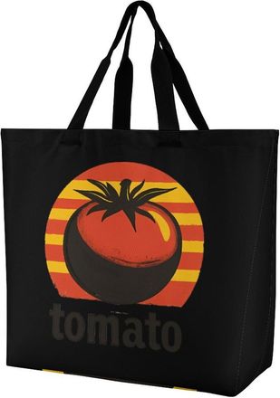 Generic Vintage T-omato Reusable Shopping Bags Large Capacity Grocery Bag Heavy Duty Tote for Women 40x40x16cm