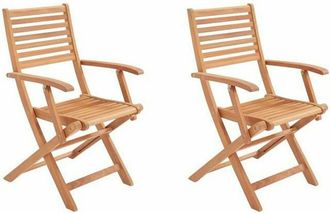 OEM Lot De 2 Fauteuils De Jardin Pliants En Acacia Fsc - 57 X 52 X 90 Cm