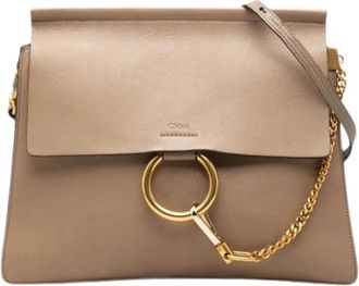 Chlo&eacute; Pre-owned Faye Crossbody Bag - Dames - Vintage Schoudertas - Beige - ONE Size - Leer - Vintage