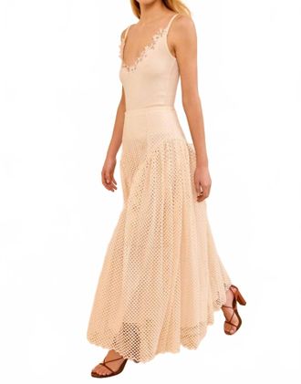 Ulla Johnson Faun Eyelet Cotton Midi Skirt In Cowrie