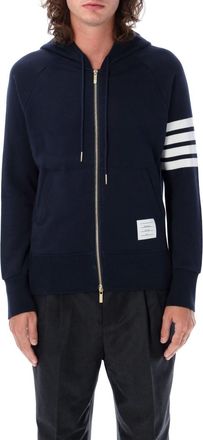 Thom Browne Blue Classic Loopback 4-bar Full Zip Hoodie