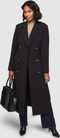 Wallis Double Crepe Trench Coat in Black at Nordstrom, Size 14