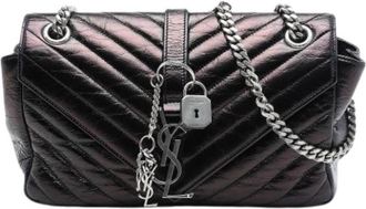 Saint Laurent Pre-owned Quilted Flap Shoulder Bag - Dames - Vintage Schoudertas - Zwart - ONE Size - Leer - Vintage