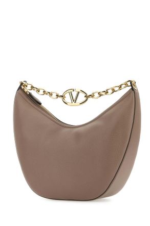 Valentino Garavani Womens Antiqued Pink Leather Medium Hobo Vlogo Moon Shoulder Bag Clay Borse A Mano