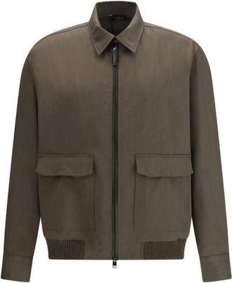 Brioni Wollen Jas op Volledige Lengte - Heren - Zomerjassen - Bruin - S - Wol - Jassen