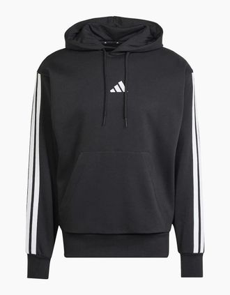 adidas Mens Mens Fleece 3 Stripes Hoodie - Black/Multi - Size: 38