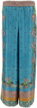 Pierre-Louis Mascia Wide Broeken - Dames - Wijde Broeken - Blauw - M - Broeken