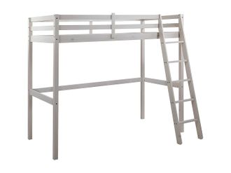 Vente-Unique Letto A Soppalco 90x190 Cm In Pino Massello Sbiancato - Gedeon