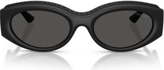 Jimmy Choo London 54mm Oval Sunglasses in Matte Black /Dark Grey at Nordstrom