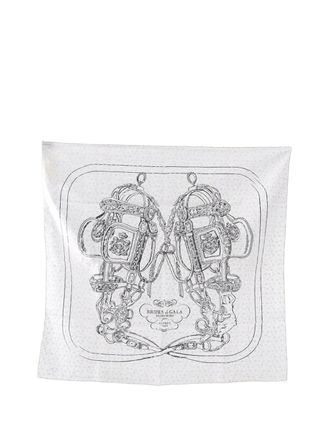 Herm&egrave;s 2000-2025 Brides de Gala Broderie Anglaise Silk Scarf 70 scarves - Bianco