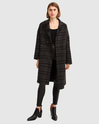 Belle & Bloom Publisher Double-Breasted Wool Blend Coat