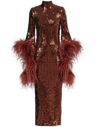 Taller Marmo Del Rio Disco sequinned midi dress - Brown