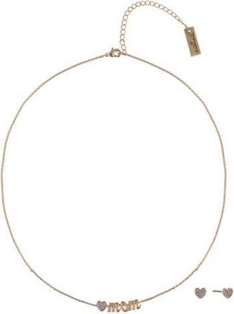 Hallmark Gold Tone Nana Rose Pendant Necklace and Earring Set at Nordstrom