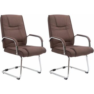 Clp Set De 2 Sillas Cantilever Xxl Attila En Tela Marr&oacute;n