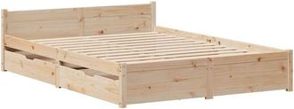 vidaXL Vidaxl - Bed Frame without Mattress 135x190 cm Double Solid Wood Pine