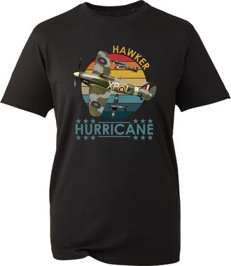 Generic Hawker Hurricane UK Vintage T-Shirt WW2 RAF Fighter Jet British Unisex Gift Tee Top (Black, XL)