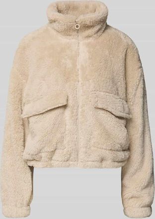 Only Loose Fit Fleecejacke mit Stehkragen Modell ANNA CONTACT in Ecru, Gr&ouml;&szlig;e XL