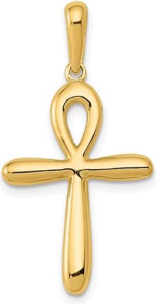 Diamond2Deal 10k Yellow Gold Ankh Cross Pendant