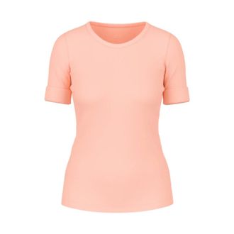 Marc Cain Fijngebreide J50 T-shirt - Dames - Tops - Oranje - Maat: 2XL Katoen