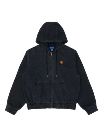 Ader Error hooded drawstring jacket - unisex - Polyester/Cotton - L - Black