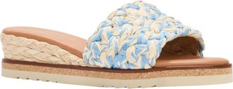 Andr&eacute; Assous Nessie Wedge Sandal in Natural/Sky Blue at Nordstrom, Size 9