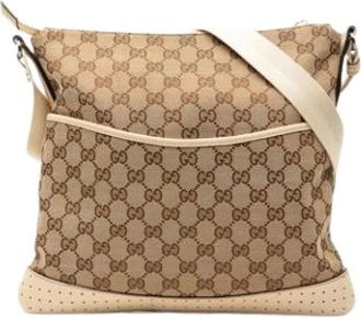 Gucci Pre-owned Cross Body Bags, female, Beige, Size: ONE SIZE Pre-owned GG Canvas Shoulder Bag