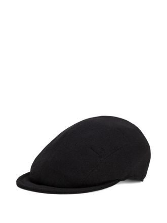 Dolce & Gabbana logo-plaque flat-top cap - women - Silk/Wool - 57 - Black