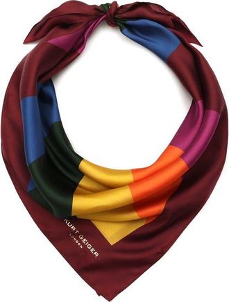 Kurt Geiger Dark Rainbow Silk Square Scarf at Nordstrom