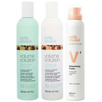 milk_shake Womens Trio: Volume Solution Shampoo 300ml, Conditioner Lifestyling Volumizing Foam 200ml - One Size