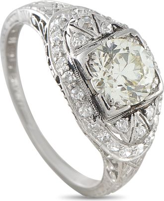 Luxury Bazaar Platinum 1.35 ct Diamond Edwardian Ring MF39-051826