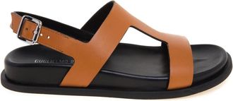 Guglielmo Rotta Tafaine Platte Sandaal - Dames - Sandalen - Bruin - 38 EU - Leer - Schoenen