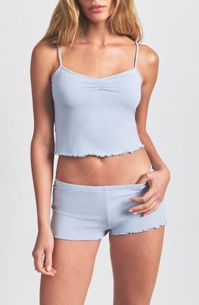 SKIMS Sleep Crop Camisole Pajamas in Zen Blue at Nordstrom, Size X-Large