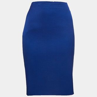 Emporio Armani Blue Canvas Pencil Skirt M