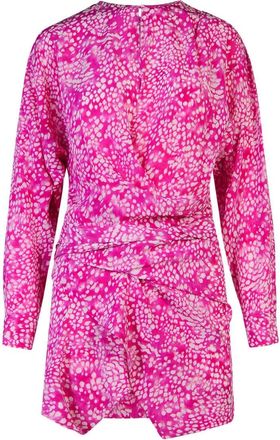Isabel Marant Habla Dress In Fuchsia Silk Blend