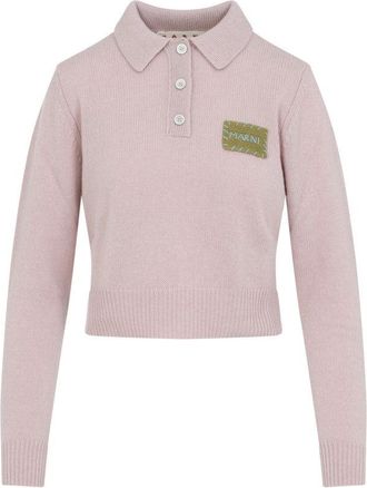 Marni Pink Gummy Cashmere Polo Neck Sweater