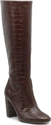 Charles by Charles David Bart Knee High Boot in Dark Brown Croc at Nordstrom, Size 7.5
