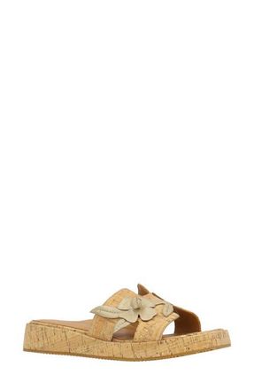 L'Amour Des Pieds Aldara Slide Sandal in Natural/Gold at Nordstrom, Size 7.5
