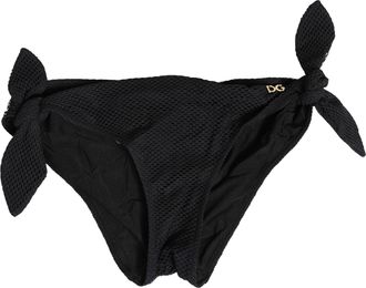Dolce & Gabbana Swimwear Black Side-Tie Bikini Bottom DG Womens Logo