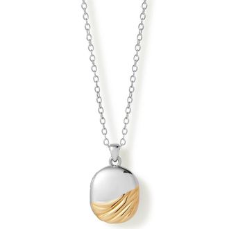 Astley Clarke Aurora Weave Mixed Metal Locket Necklace in Sterling Silver at Nordstrom, Size 18