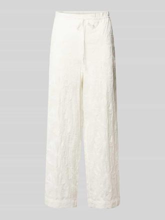 Mango Wide Fit Stoffhose mit floralem Allover-Design in Offwhite, Gr&ouml;&szlig;e XL