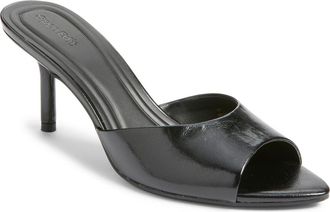 Open Edit Micah Heeled Sandal in Black Crinkle at Nordstrom, Size 8.5