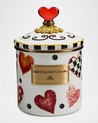 MacKenzie-Childs Small Heart Motif Canister