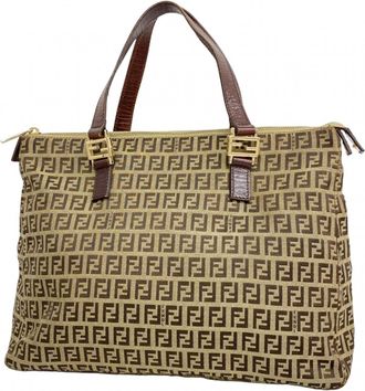 Fendi Brown Nylon Canvas Tote Bag (Pre-Owned)