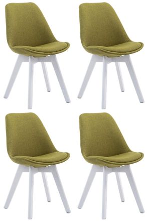 Clp Clp - Set Di 4 Sedie Visitatore Tessuto Borneo Verde Bianco