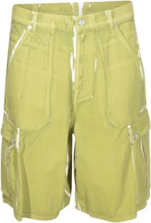 Marni Screen-print Cargo Shorts - Heren - Korte Broeken - Groen - W32 - Katoen - Korte Broeken
