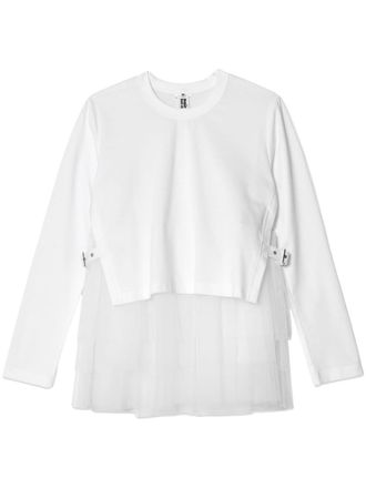 Comme Des Gar&ccedil;ons T-shirt con strato in tulle - Bianco