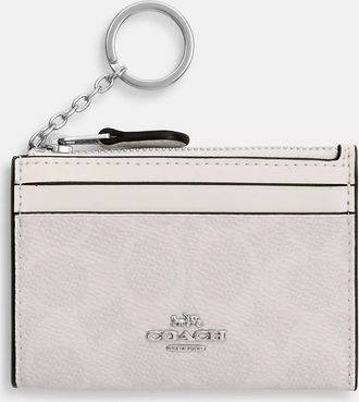 Coach Mini Skinny Id Case In Signature Canvas