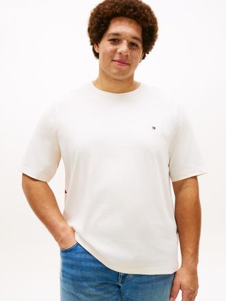 Tommy Hilfiger Big & Tall T-Shirt BT-FLAG, Herren, Gr. 4XL, ivory petal, Single Jersey, Obermaterial: 100% Baumwolle, TOMMY HILFIGER BIG & TALL, unifarben, regular fit normal, 